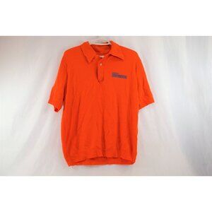 Denver Broncos Mens Collared Polyester Shirt Vtg 1970s Polo NFL Orange